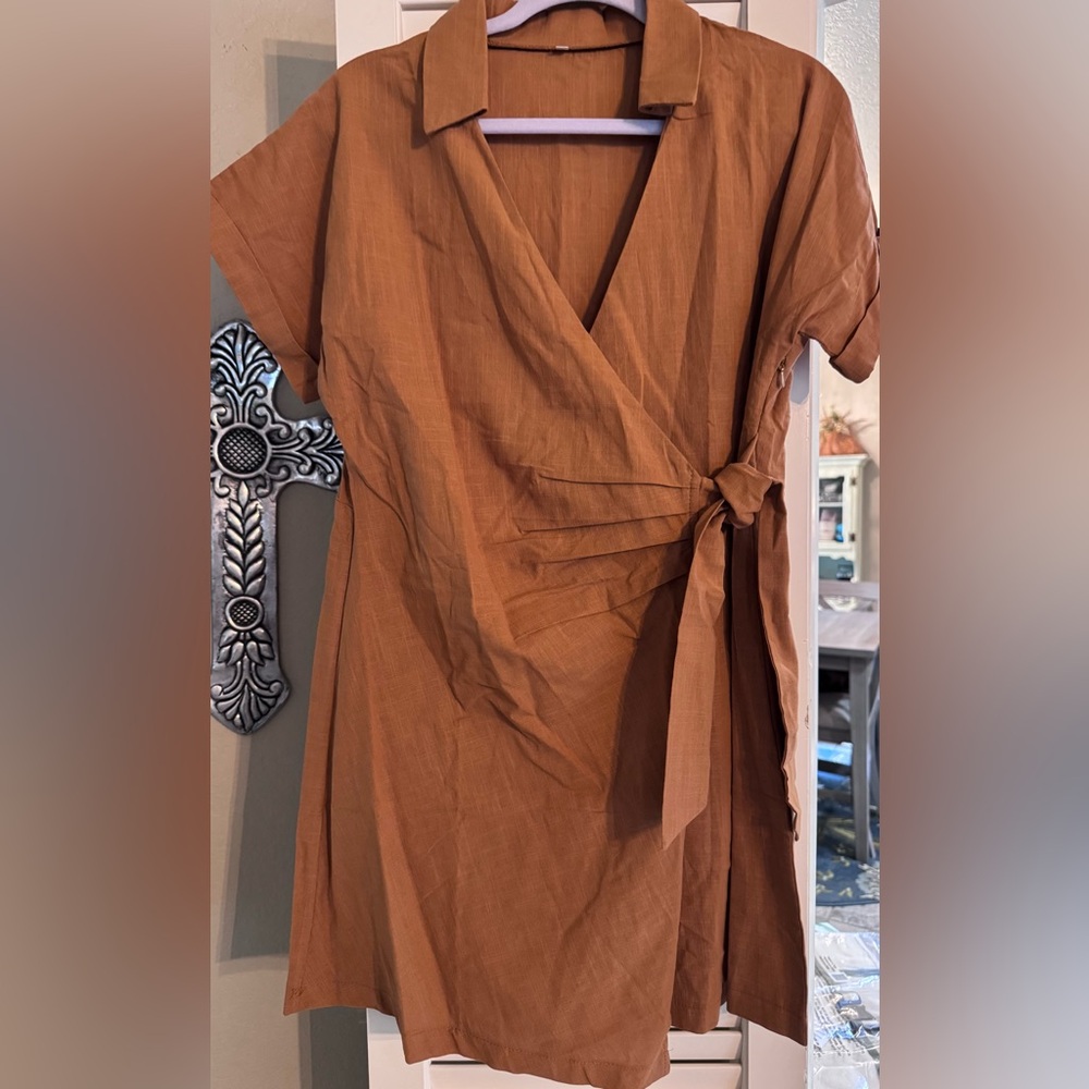 Terra Cotta Color Wrap Romper- NWOT